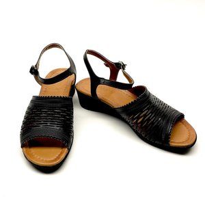 Black sandals vegan leather